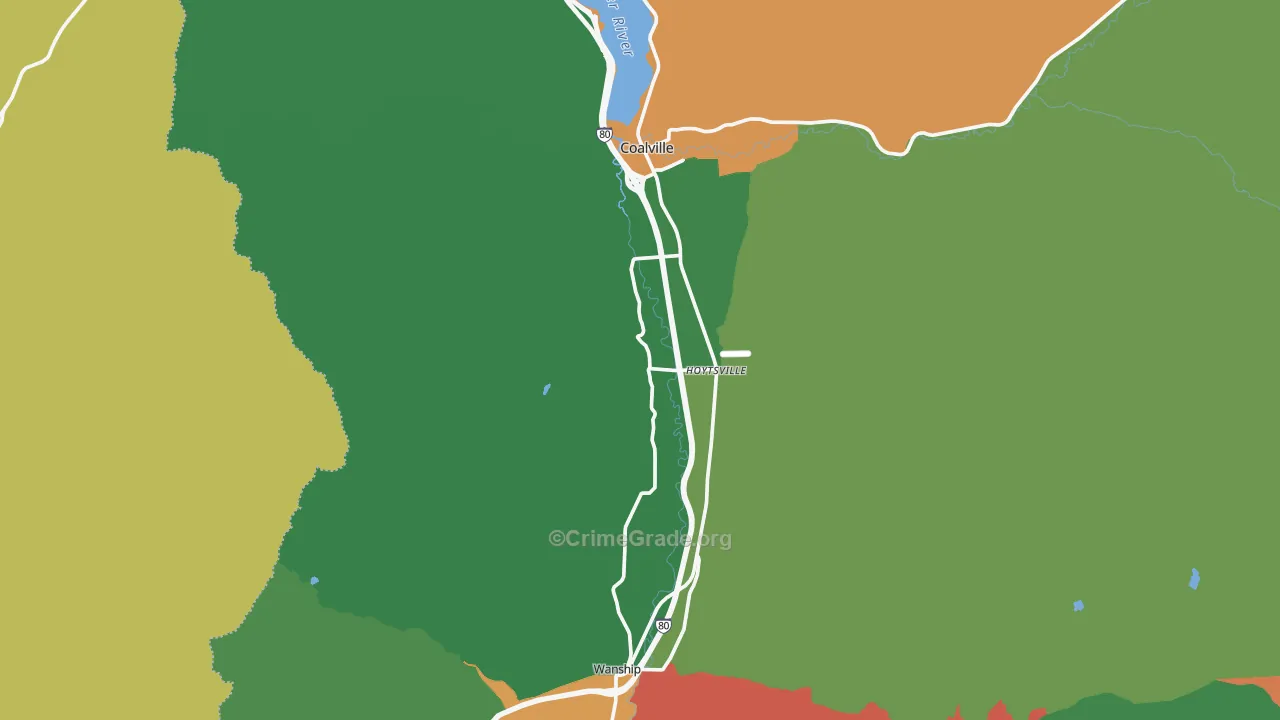 Coalville, UT Map of Drug-Related Crime Rates