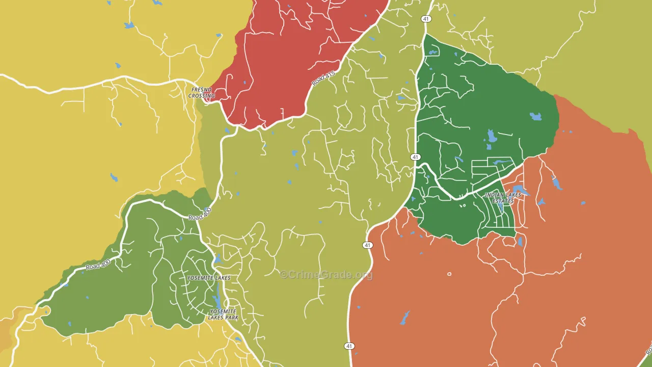 Coarsegold, CA Map of Drug-Related Crime Rates