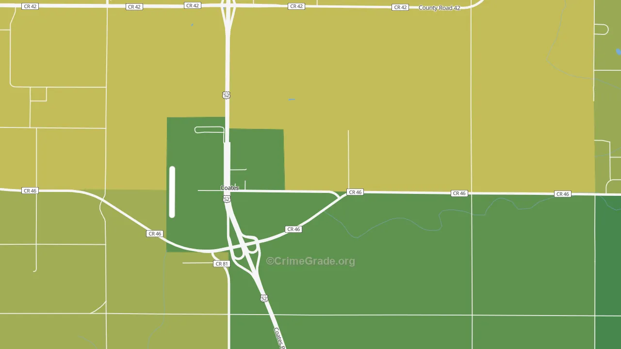 Coates, MN Map of Drug-Related Crime Rates