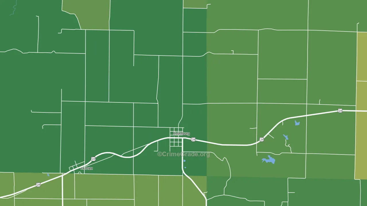 Coatsburg, IL Map of Drug-Related Crime Rates