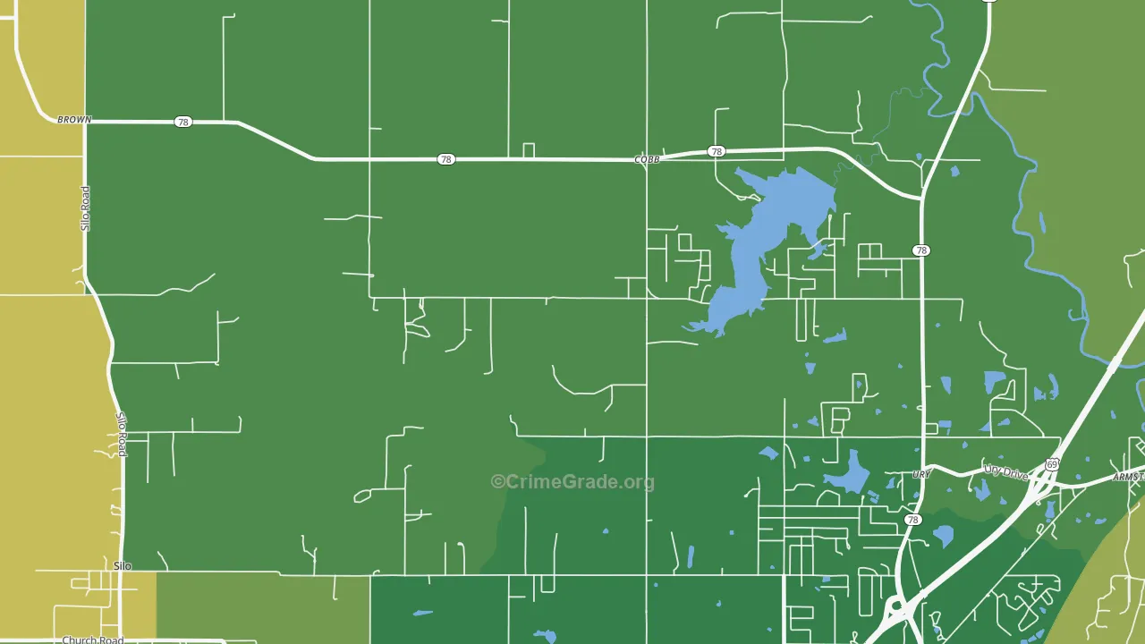 Cobb, OK Map of Drug-Related Crime Rates
