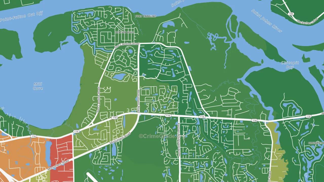 Cobblestone, Jacksonville, FL Map of Drug-Related Crime Rates