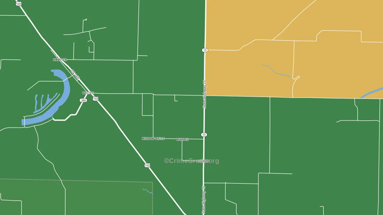 Cobbs, AR Map of Drug-Related Crime Rates