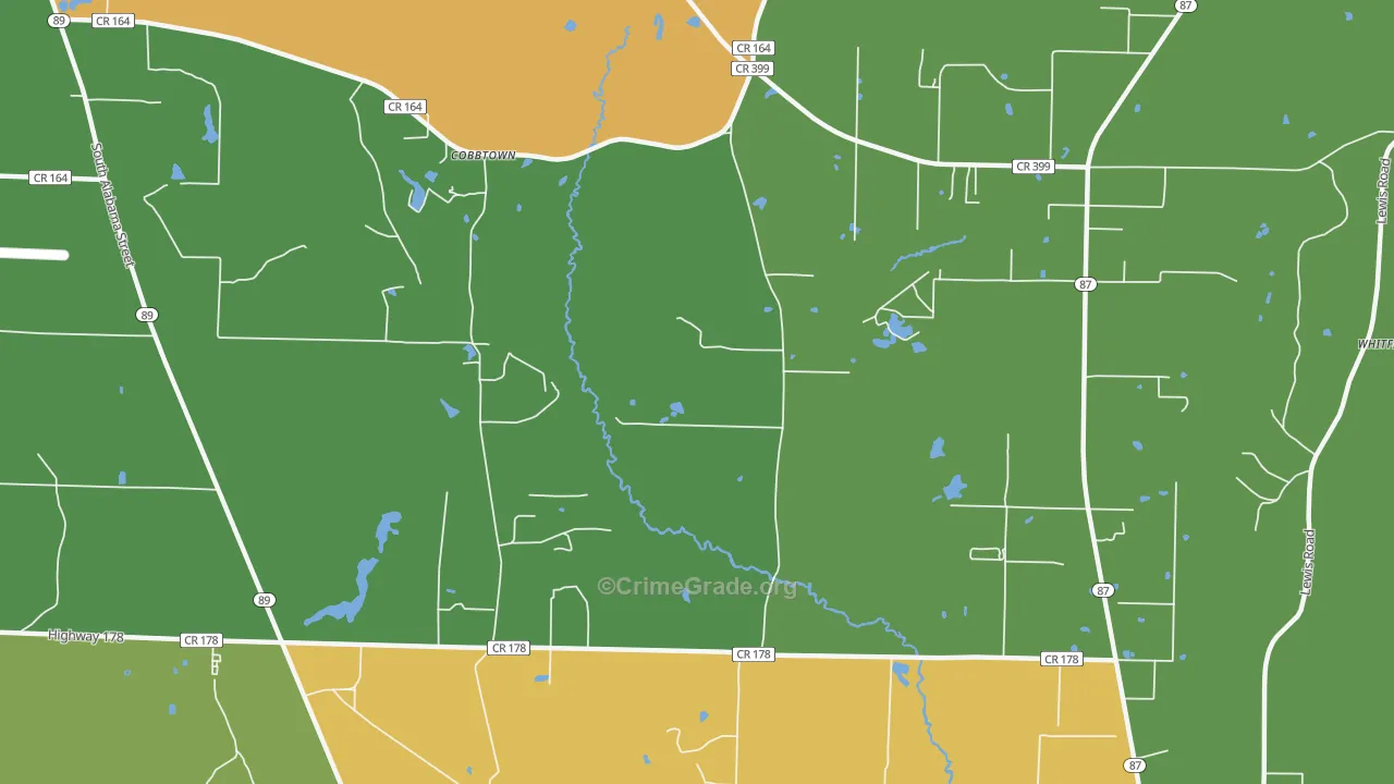Cobbtown, FL Map of Drug-Related Crime Rates