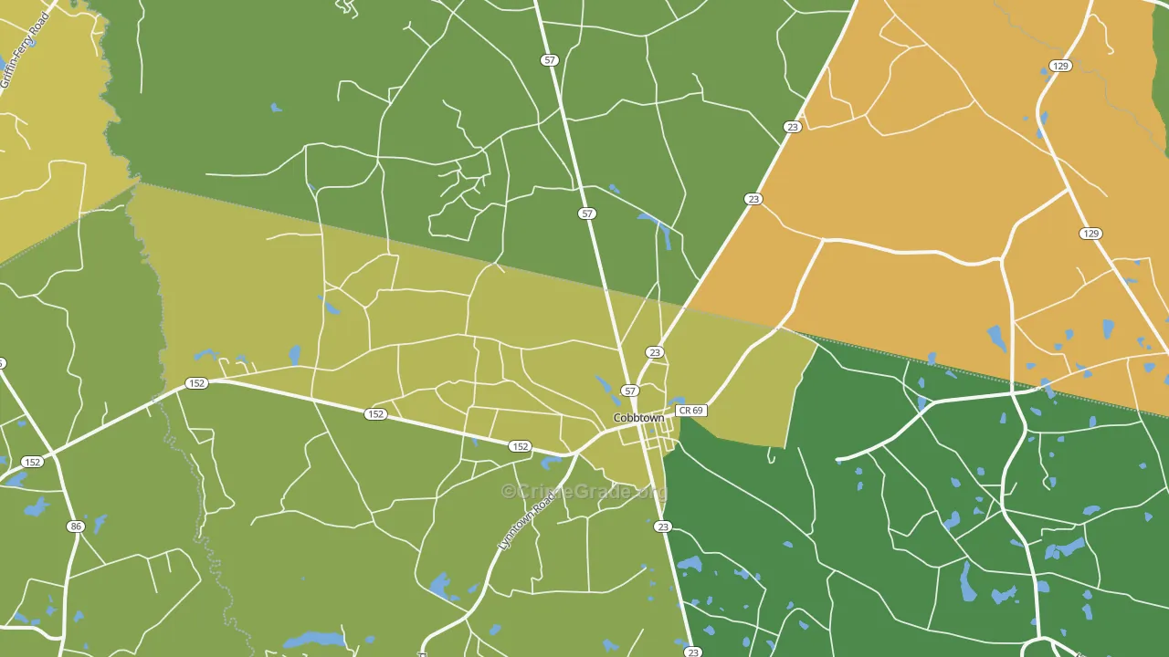 Cobbtown, GA Map of Drug-Related Crime Rates