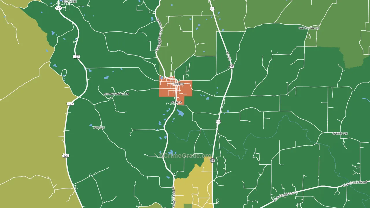 Cobden, IL Map of Drug-Related Crime Rates