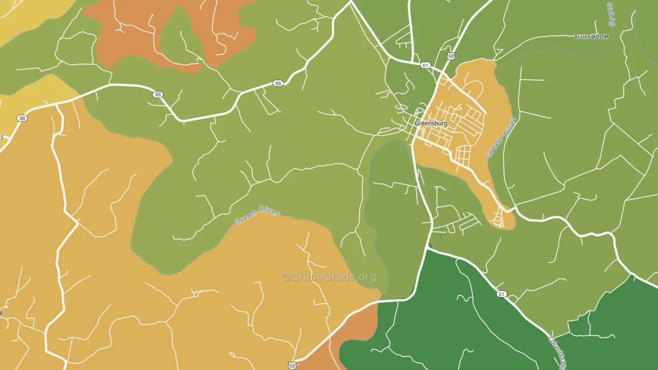 Coburg, KY Map of Drug-Related Crime Rates