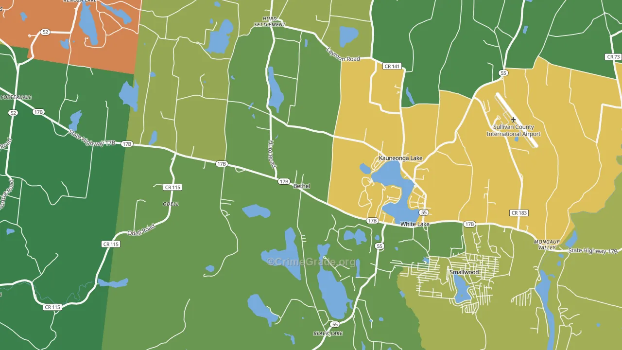 Cochecton Center, NY Map of Drug-Related Crime Rates