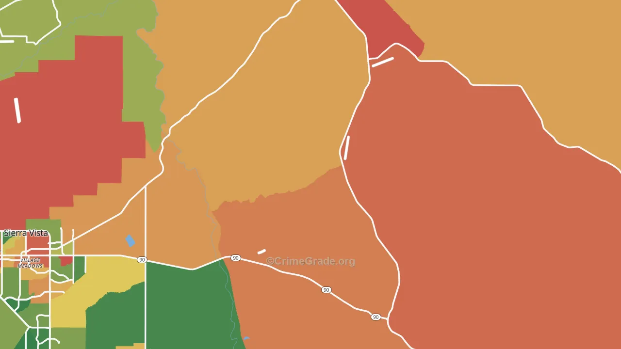 Cochise County, AZ Map of Drug-Related Crime Rates