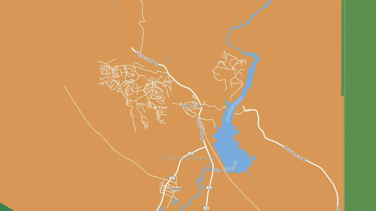 Cochiti Lake, NM Map of Drug-Related Crime Rates