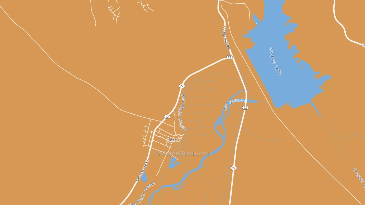 Cochiti, NM Map of Drug-Related Crime Rates