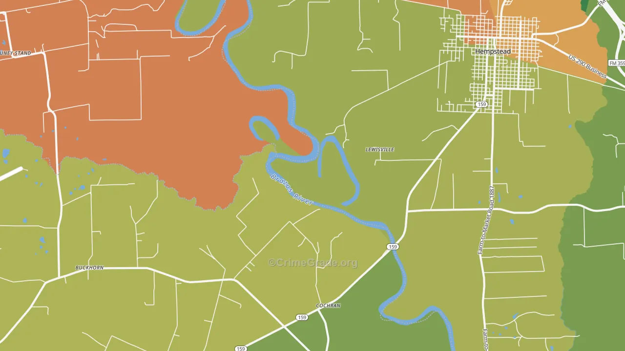 Cochran, TX Map of Drug-Related Crime Rates