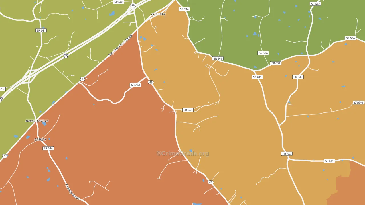 Cochran, VA Map of Drug-Related Crime Rates