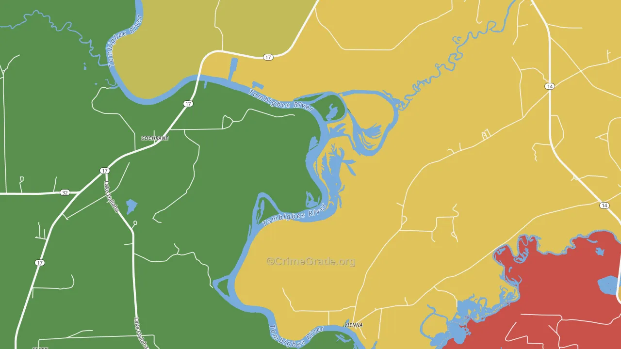 Cochrane, AL Map of Drug-Related Crime Rates