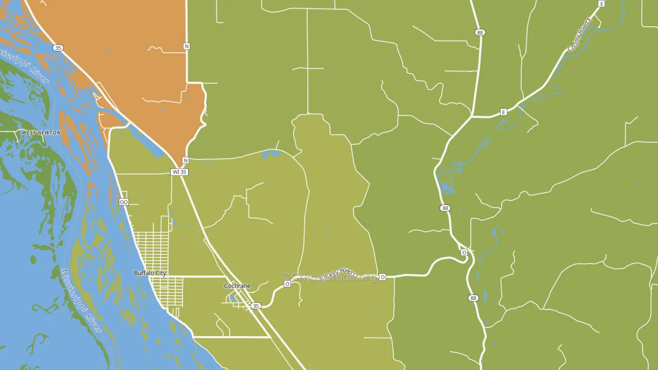 Cochrane, WI Map of Drug-Related Crime Rates