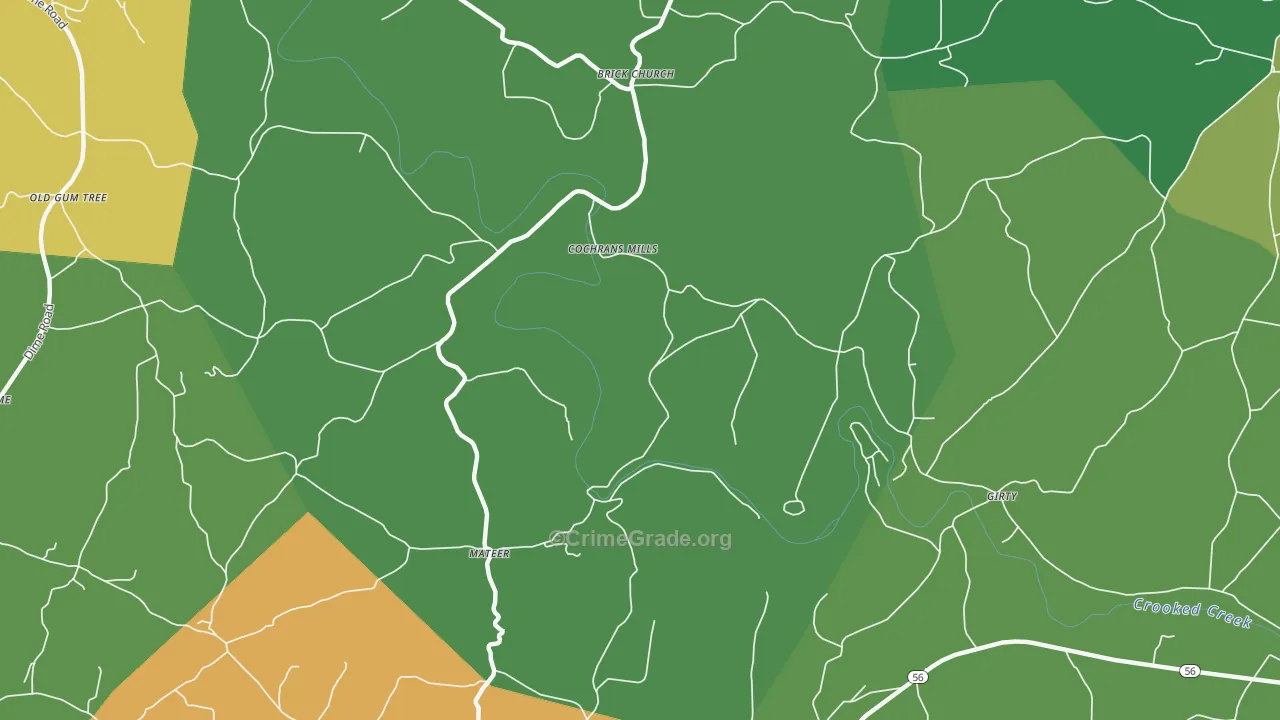 Cochrans Mills, PA Map of Drug-Related Crime Rates