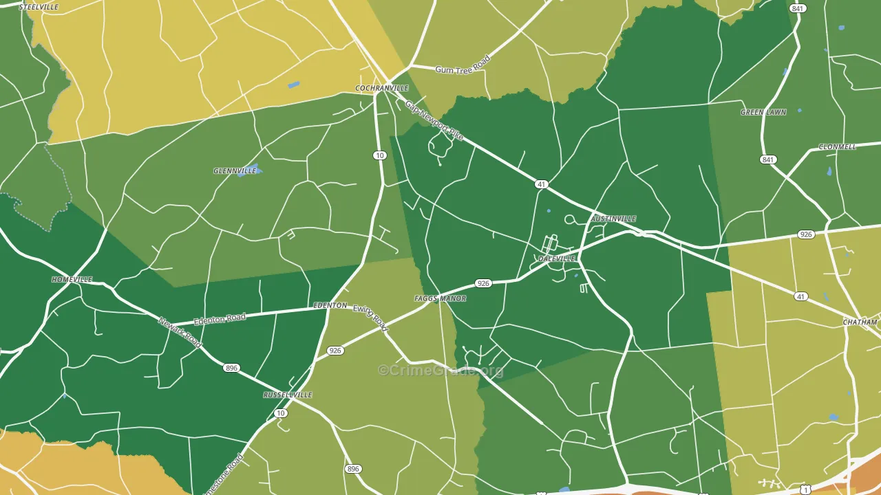 Cochranville, PA Map of Drug-Related Crime Rates