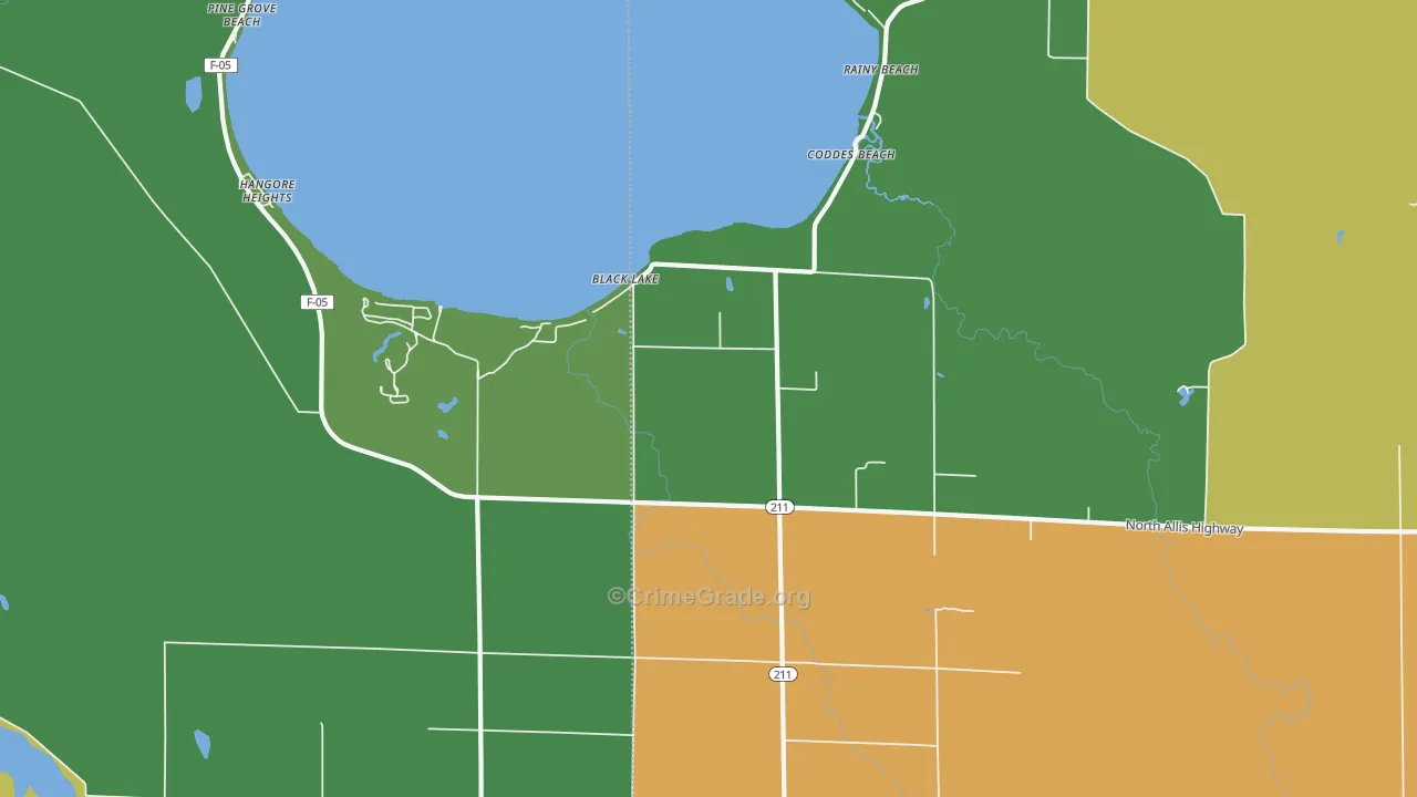 Coddes Beach, MI Map of Drug-Related Crime Rates