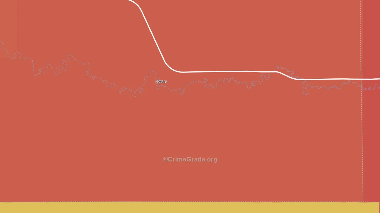 Codell, KS Map of Drug-Related Crime Rates