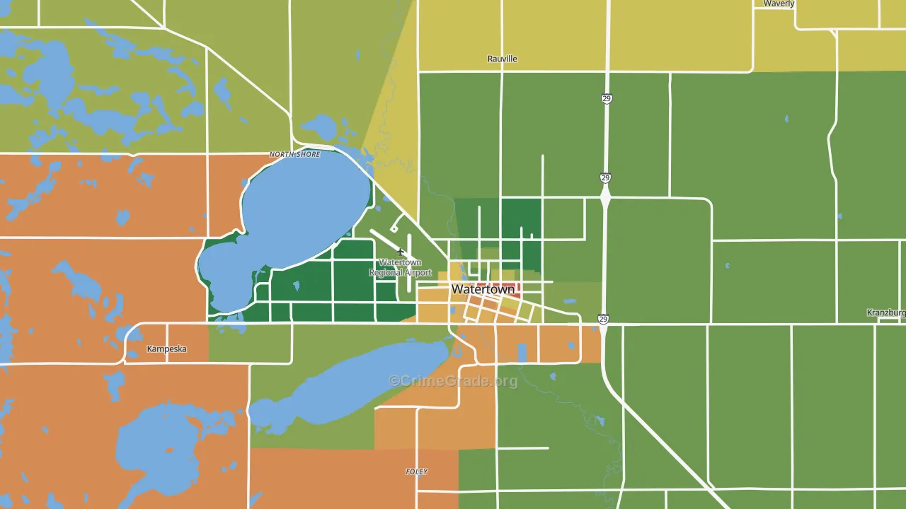 Codington County, SD Map of Drug-Related Crime Rates