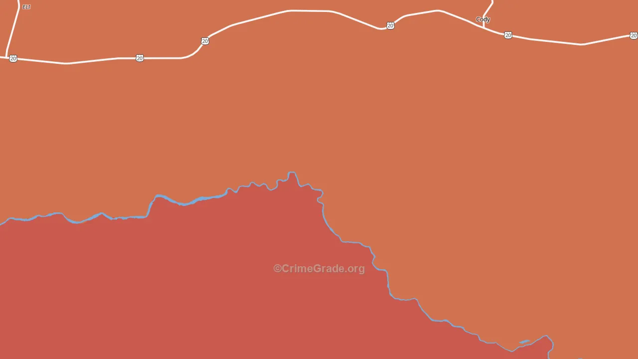 Cody, NE Map of Drug-Related Crime Rates
