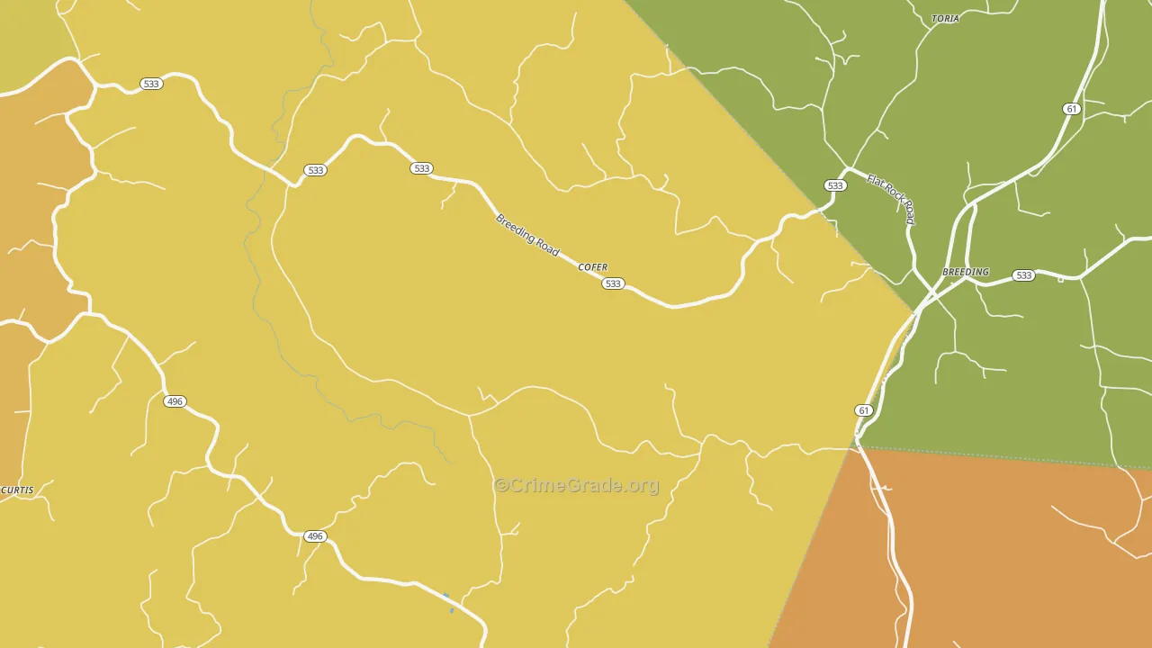 Cofer, KY Map of Drug-Related Crime Rates