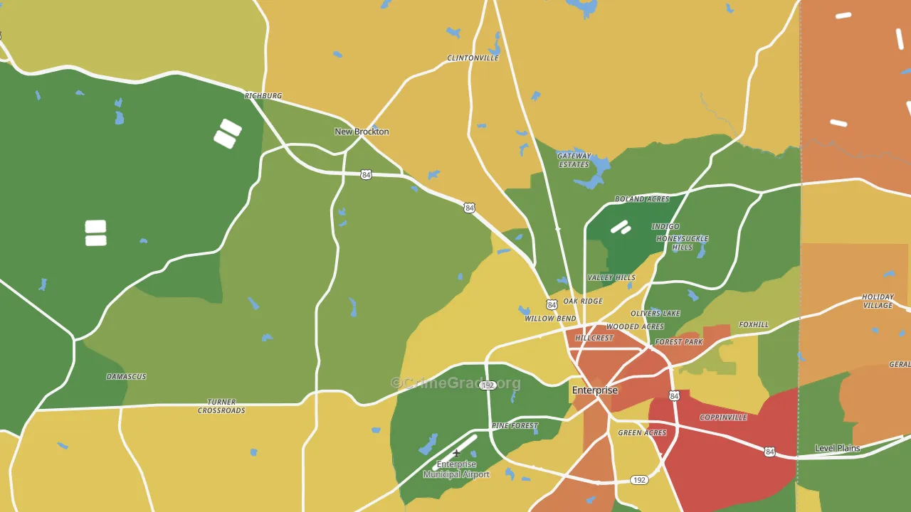Coffee County, AL Map of Drug-Related Crime Rates