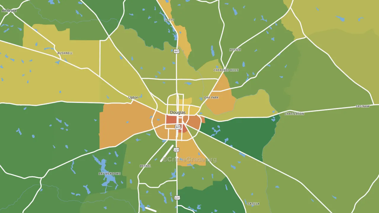 Coffee County, GA Map of Drug-Related Crime Rates