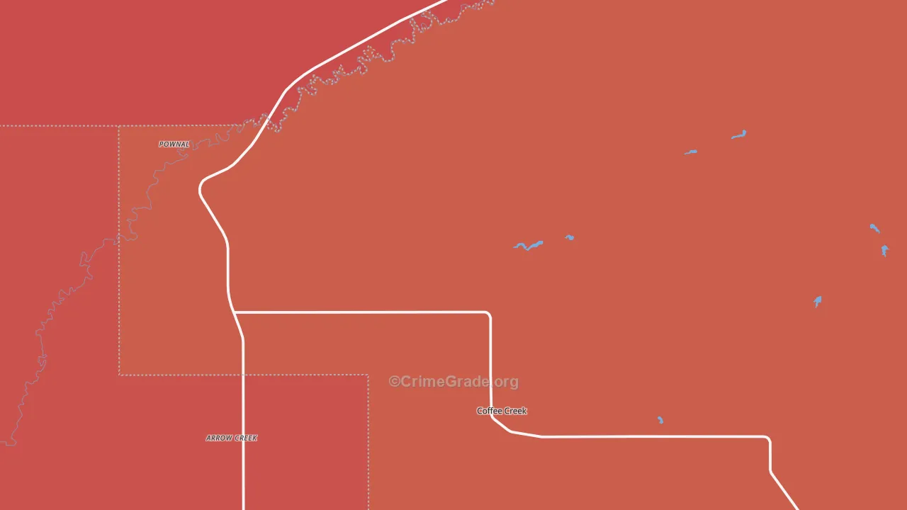 Coffee Creek, MT Map of Drug-Related Crime Rates
