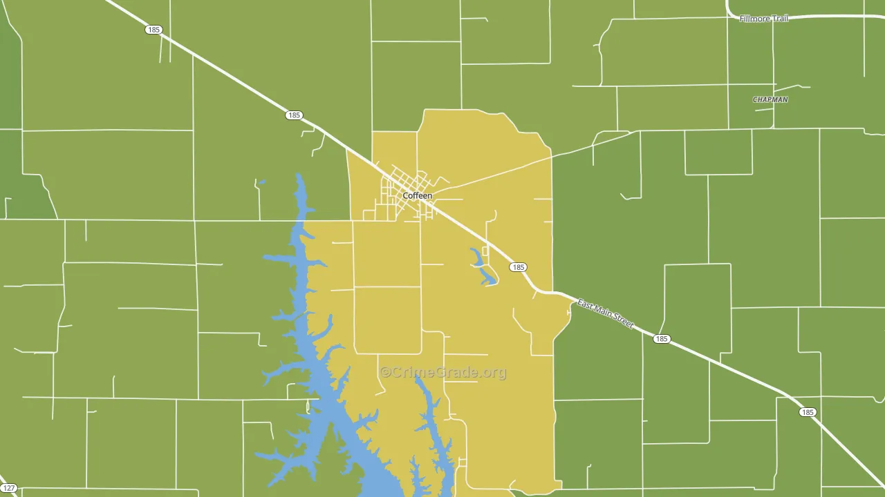 Coffeen, IL Map of Drug-Related Crime Rates