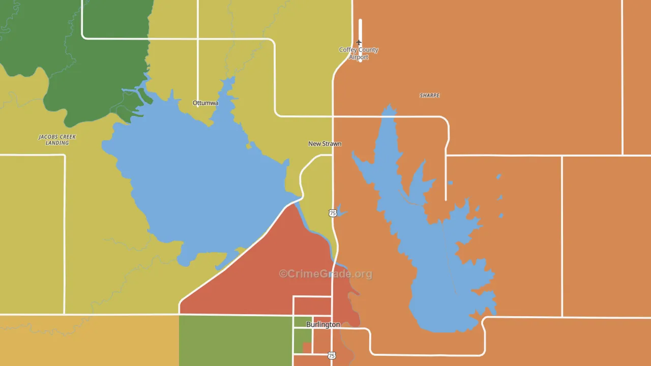 Coffey County, KS Map of Drug-Related Crime Rates