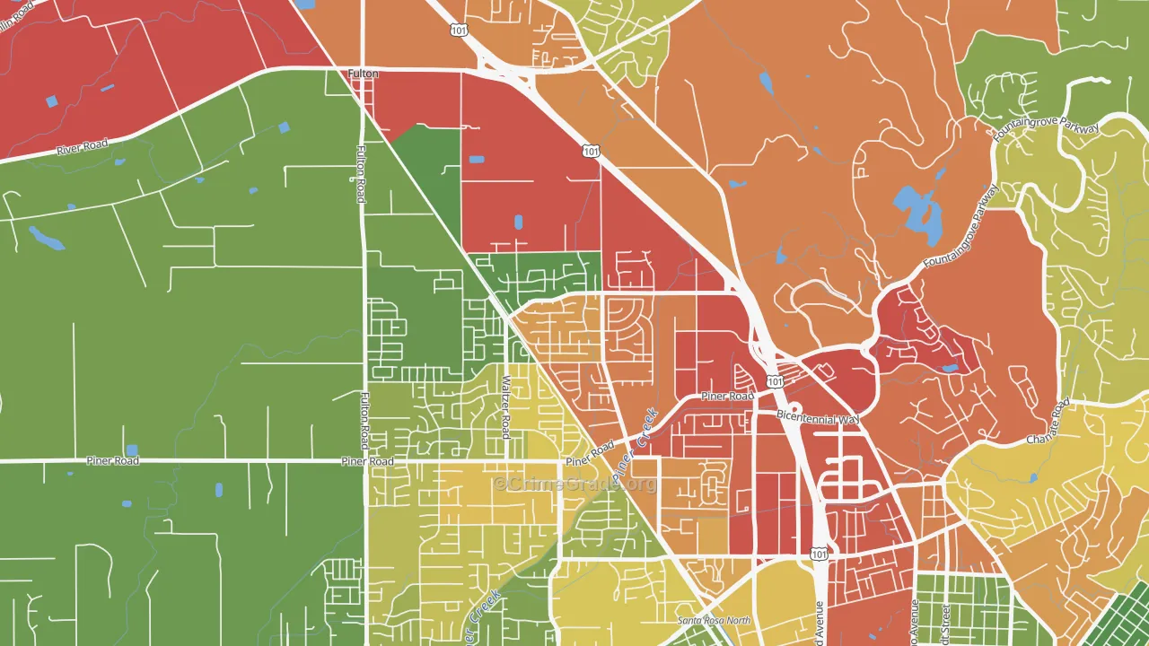Coffey Park, Santa Rosa, CA Map of Drug-Related Crime Rates