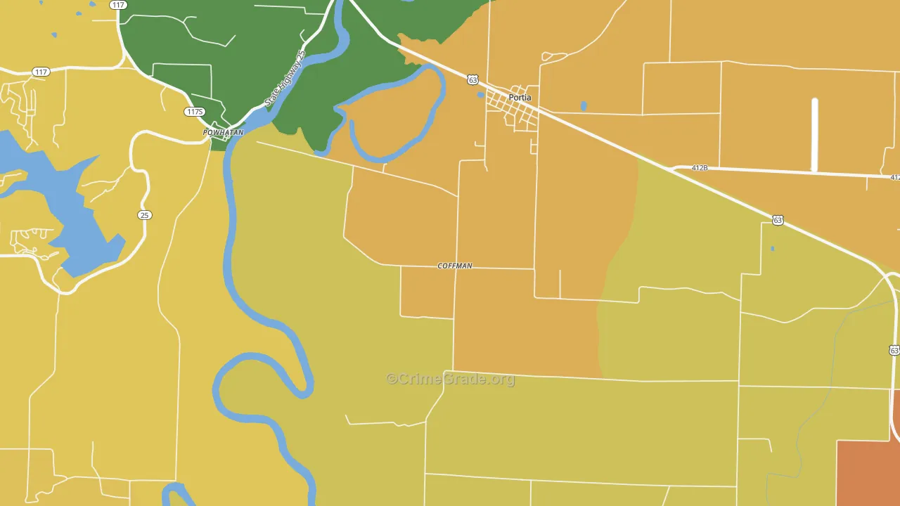Coffman, AR Map of Drug-Related Crime Rates