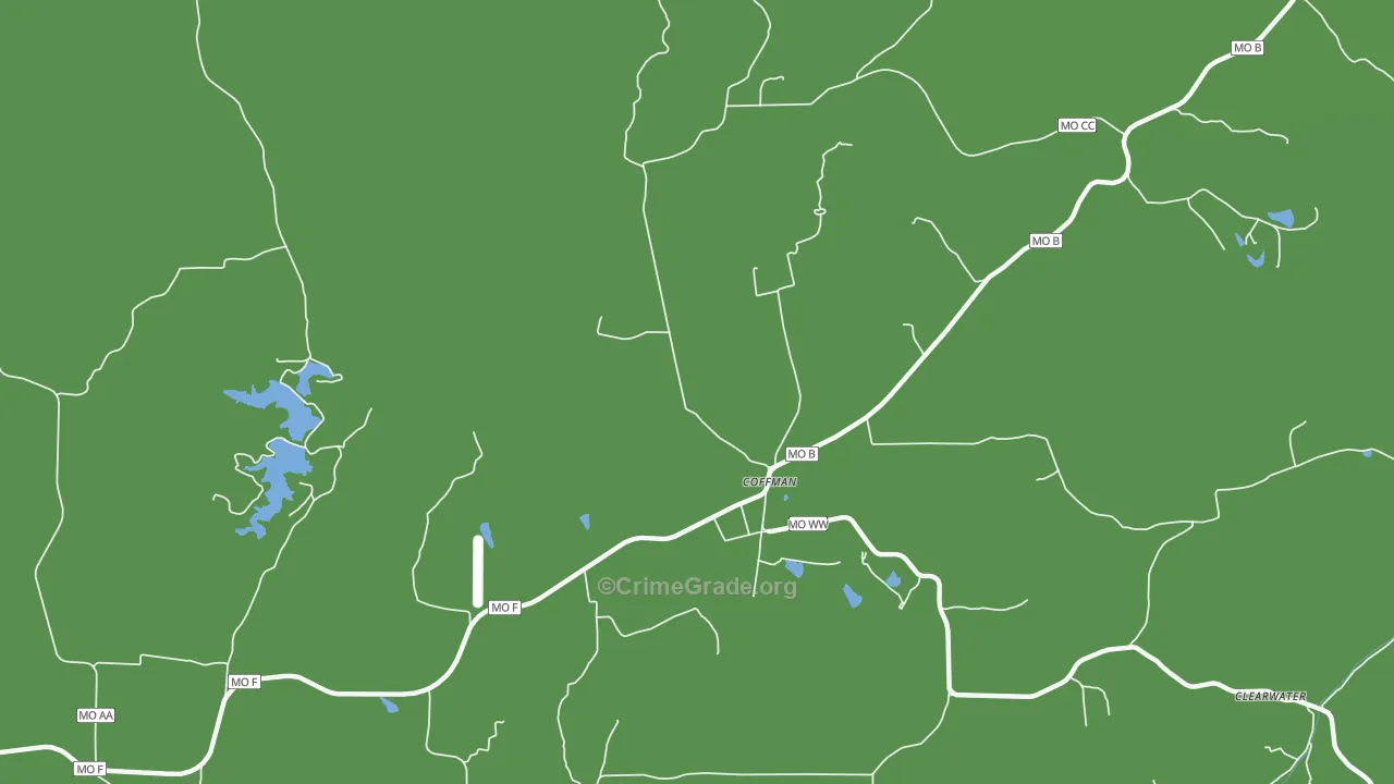 Coffman, MO Map of Drug-Related Crime Rates