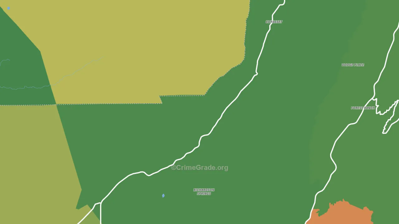 Cohasset, CA Map of Drug-Related Crime Rates