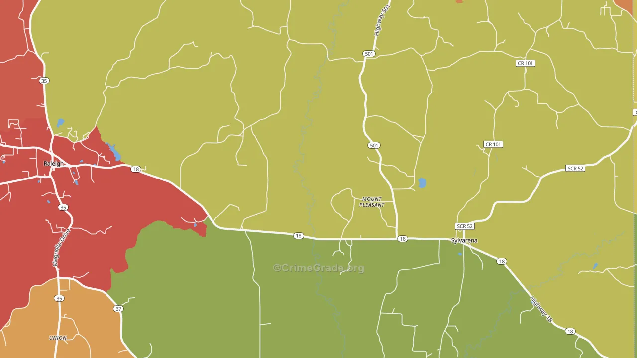 Cohay, MS Map of Drug-Related Crime Rates