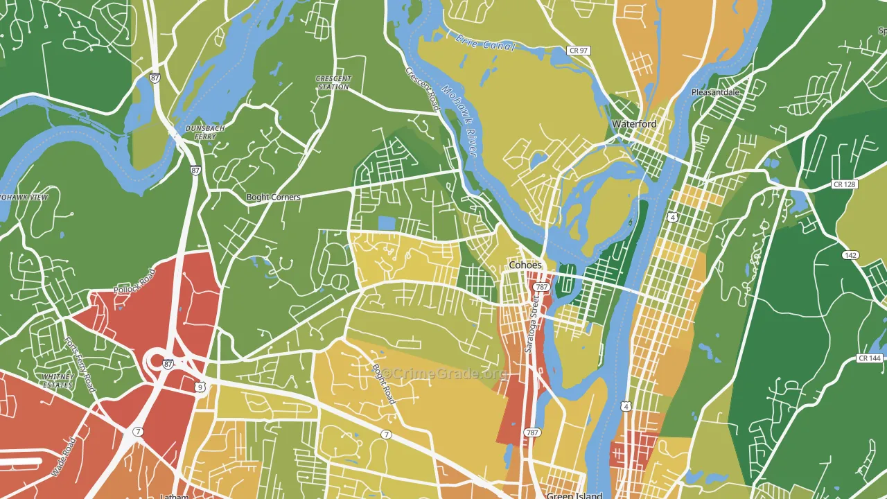 Cohoes, NY Map of Drug-Related Crime Rates
