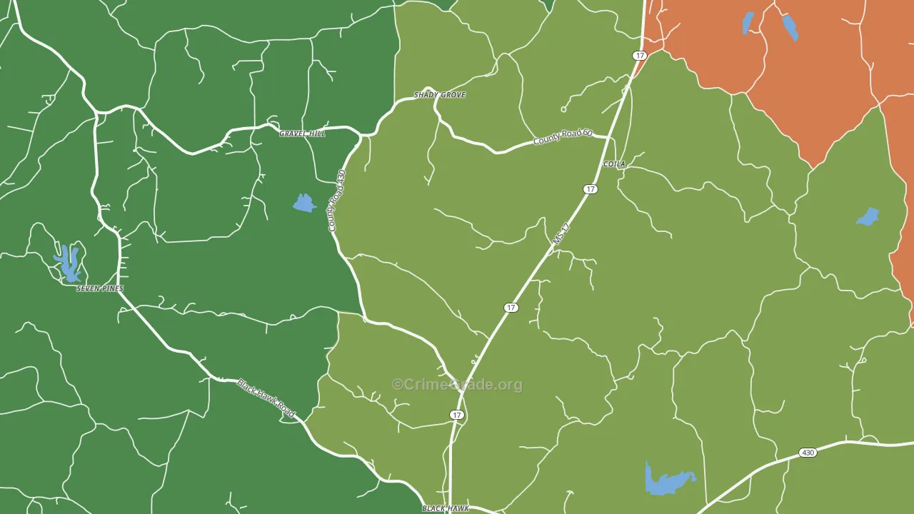 Coila, MS Map of Drug-Related Crime Rates