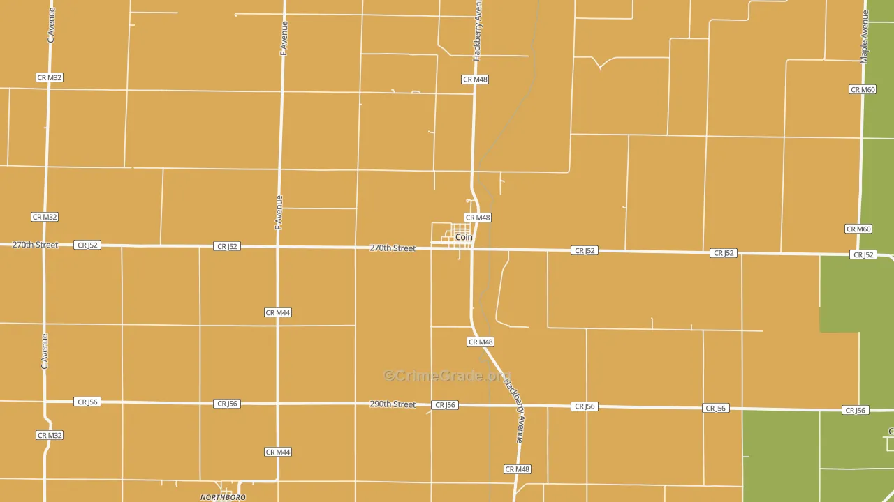 Coin, IA Map of Drug-Related Crime Rates