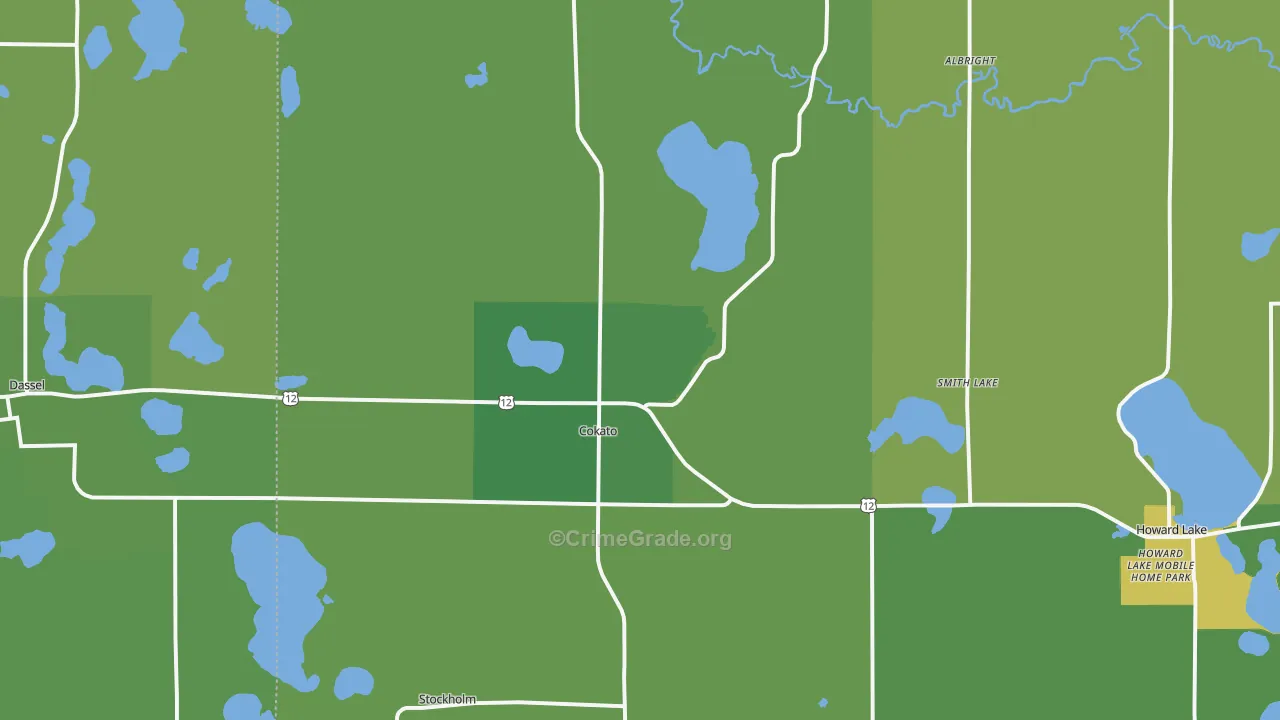 Cokato, MN Map of Drug-Related Crime Rates