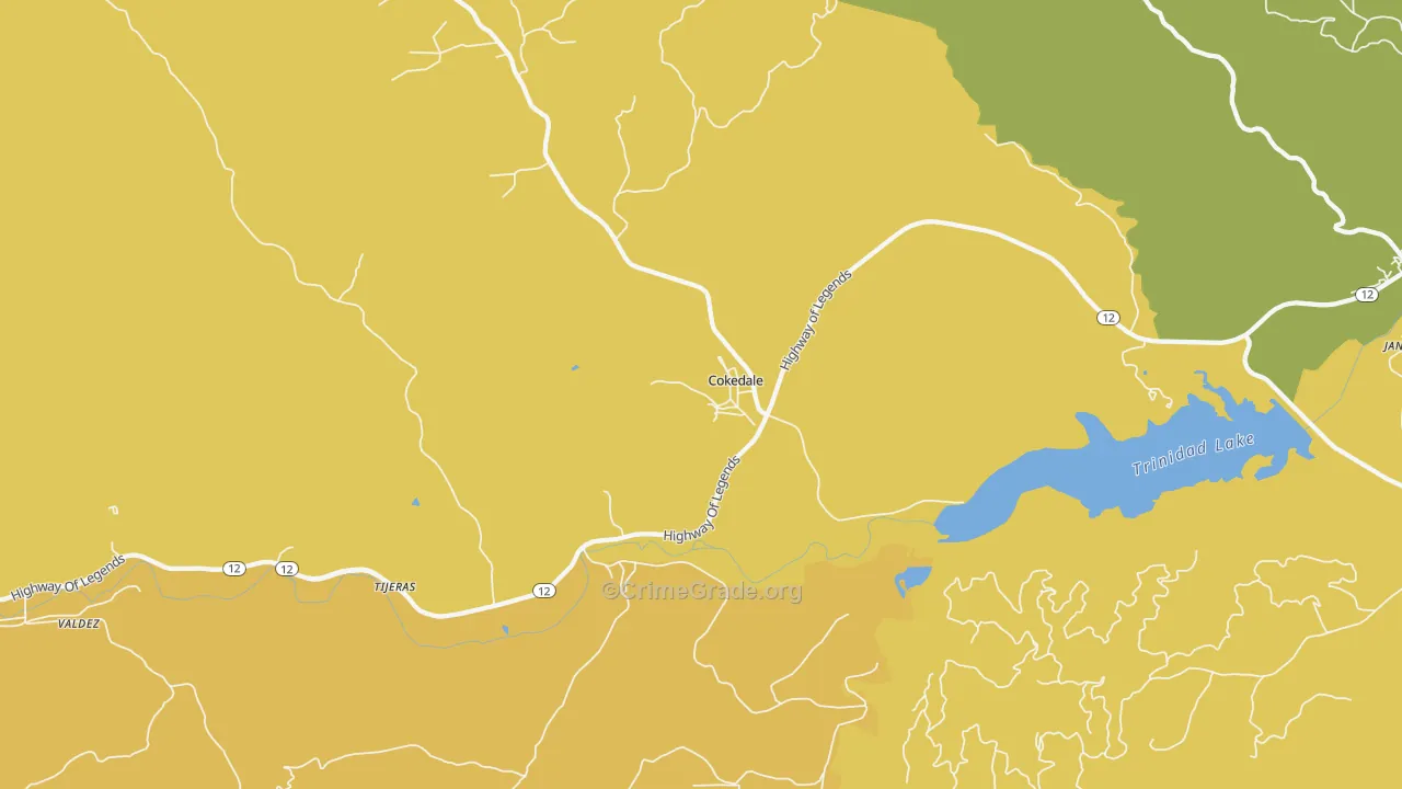 Cokedale, CO Map of Drug-Related Crime Rates