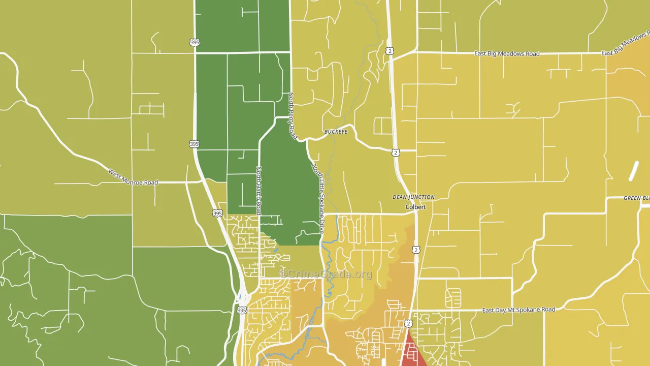 Colbert, WA Map of Drug-Related Crime Rates