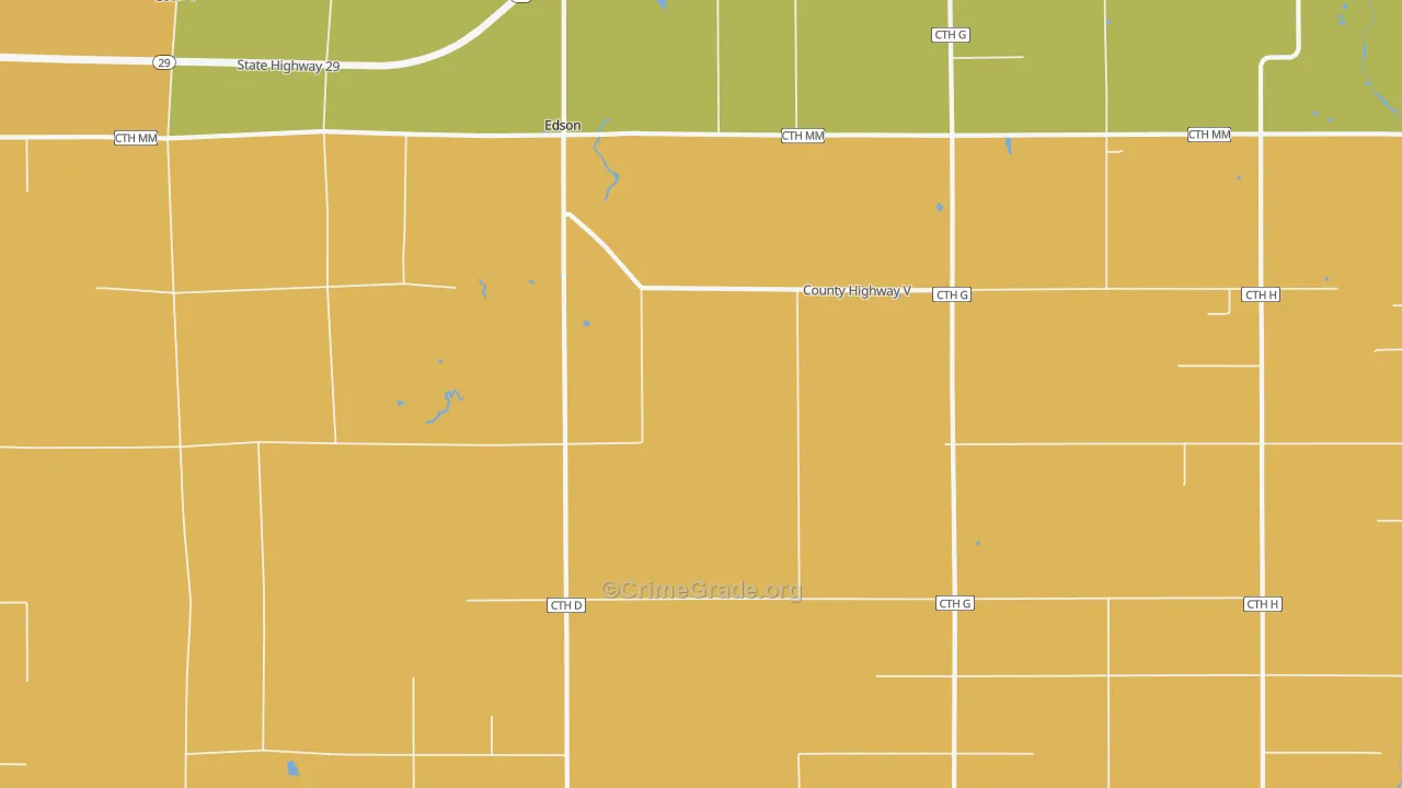 Colburn, WI Map of Drug-Related Crime Rates