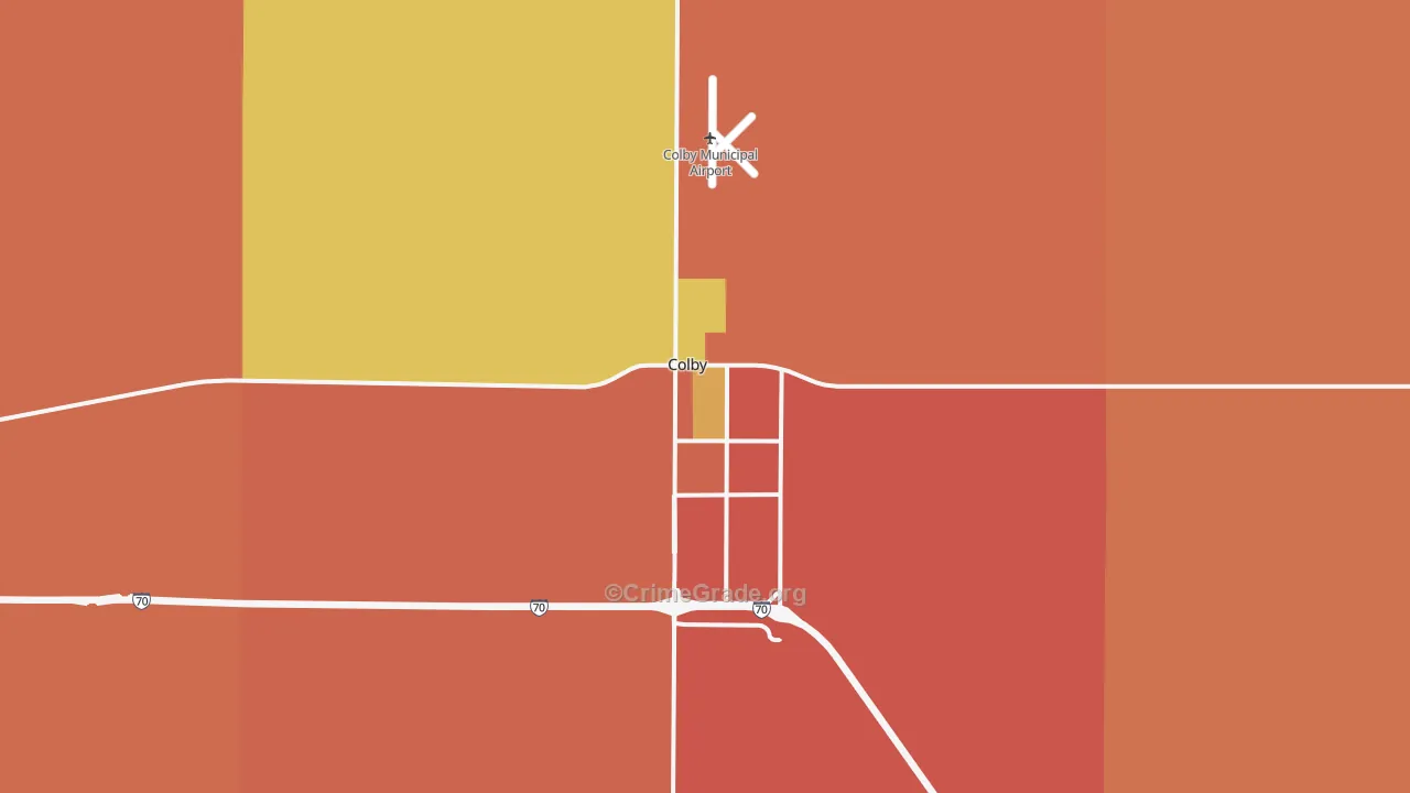 Colby, KS Map of Drug-Related Crime Rates