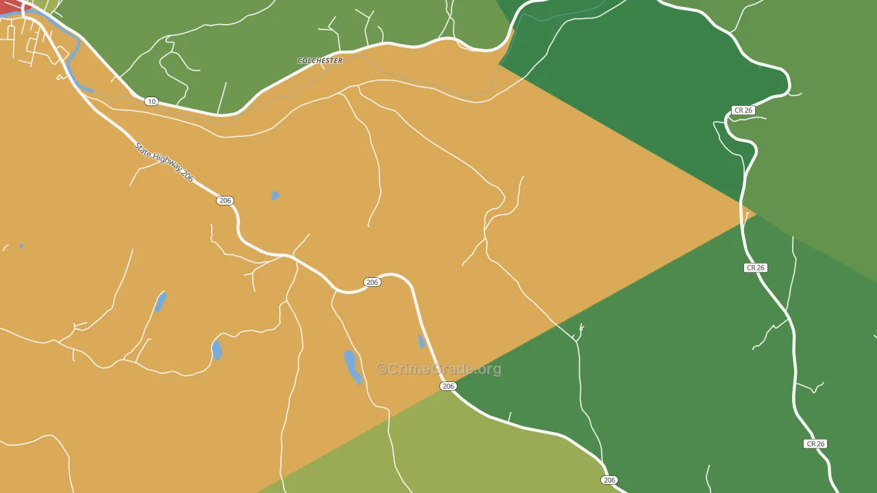 Colchester, NY Map of Drug-Related Crime Rates
