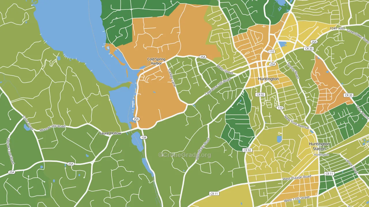 Cold Spring Harbor, NY Map of Drug-Related Crime Rates