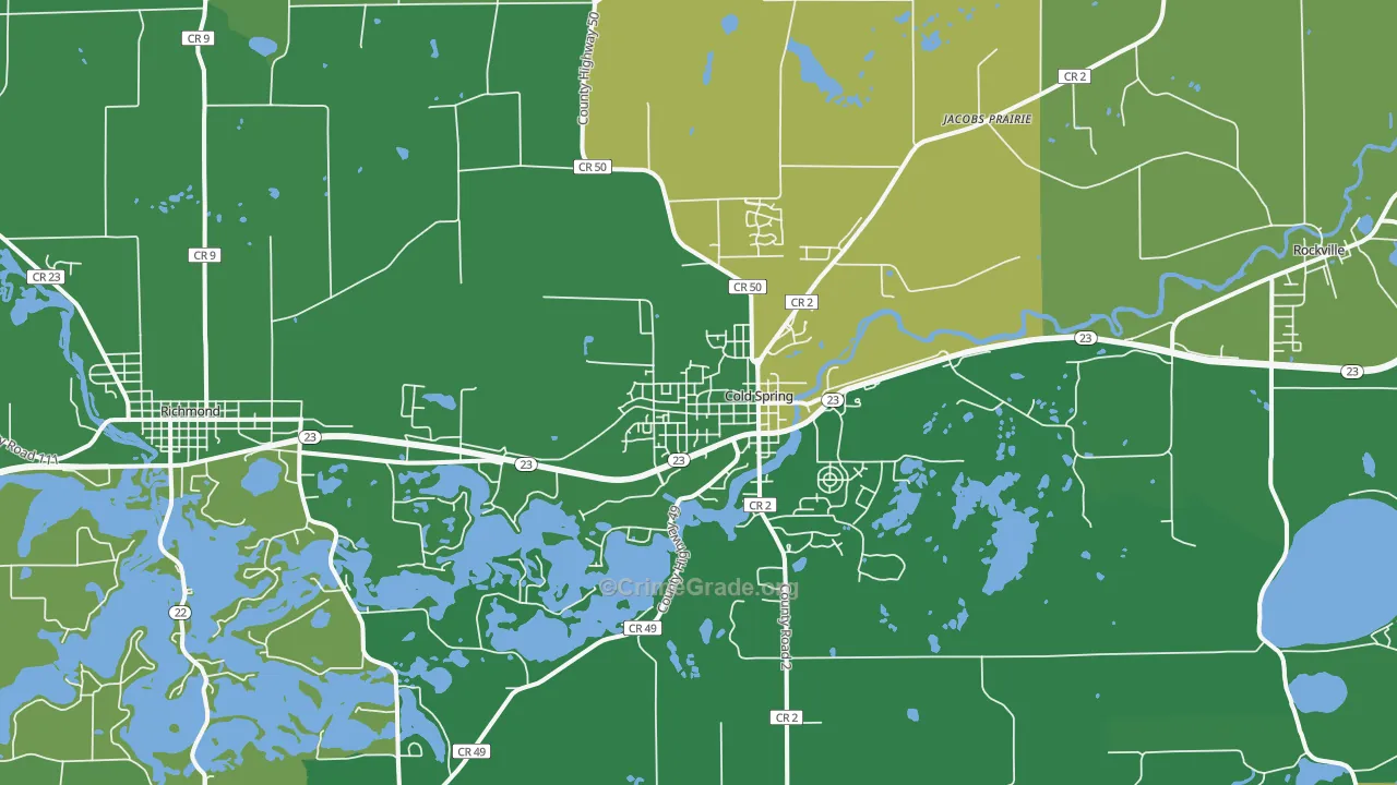 Cold Spring, MN Map of Drug-Related Crime Rates