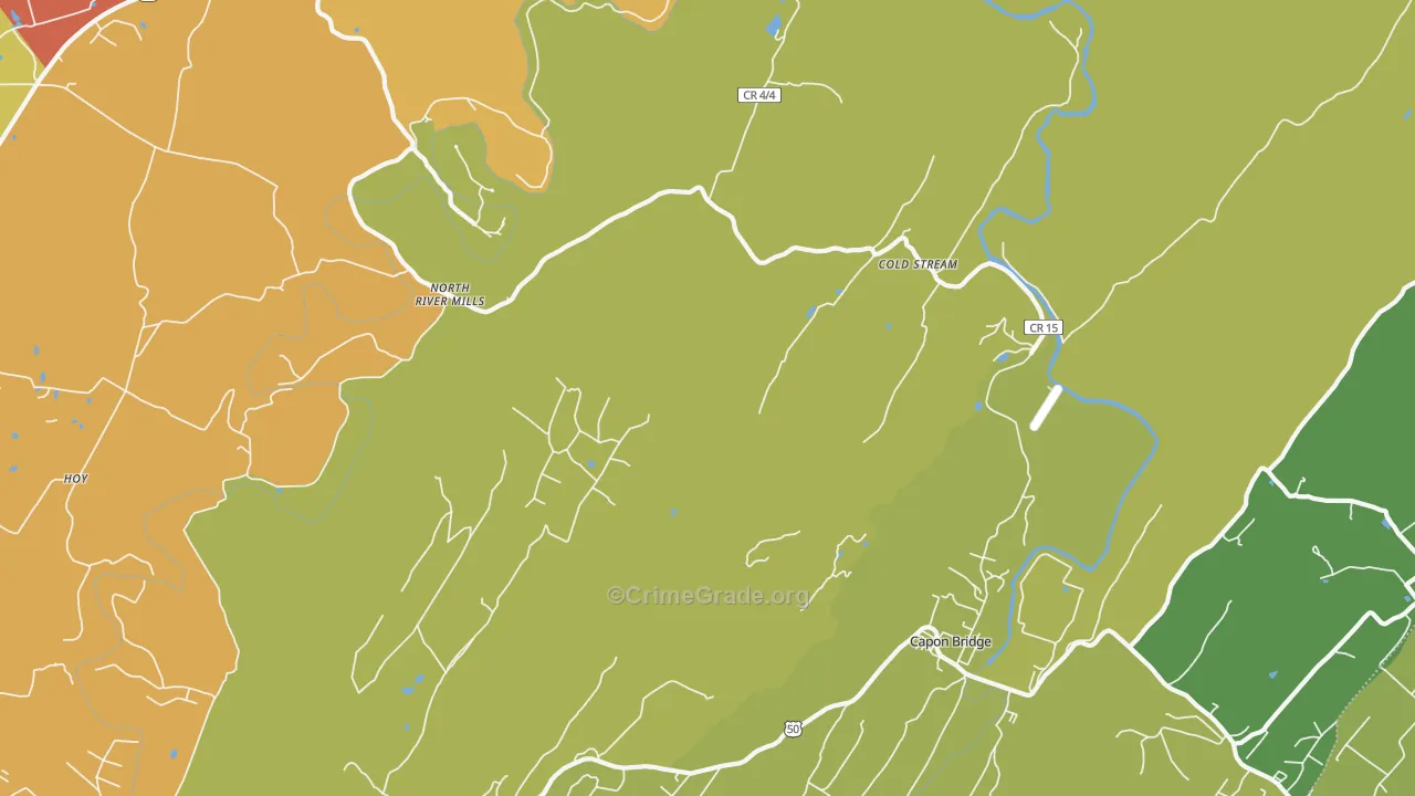 Cold Stream, WV Map of Drug-Related Crime Rates