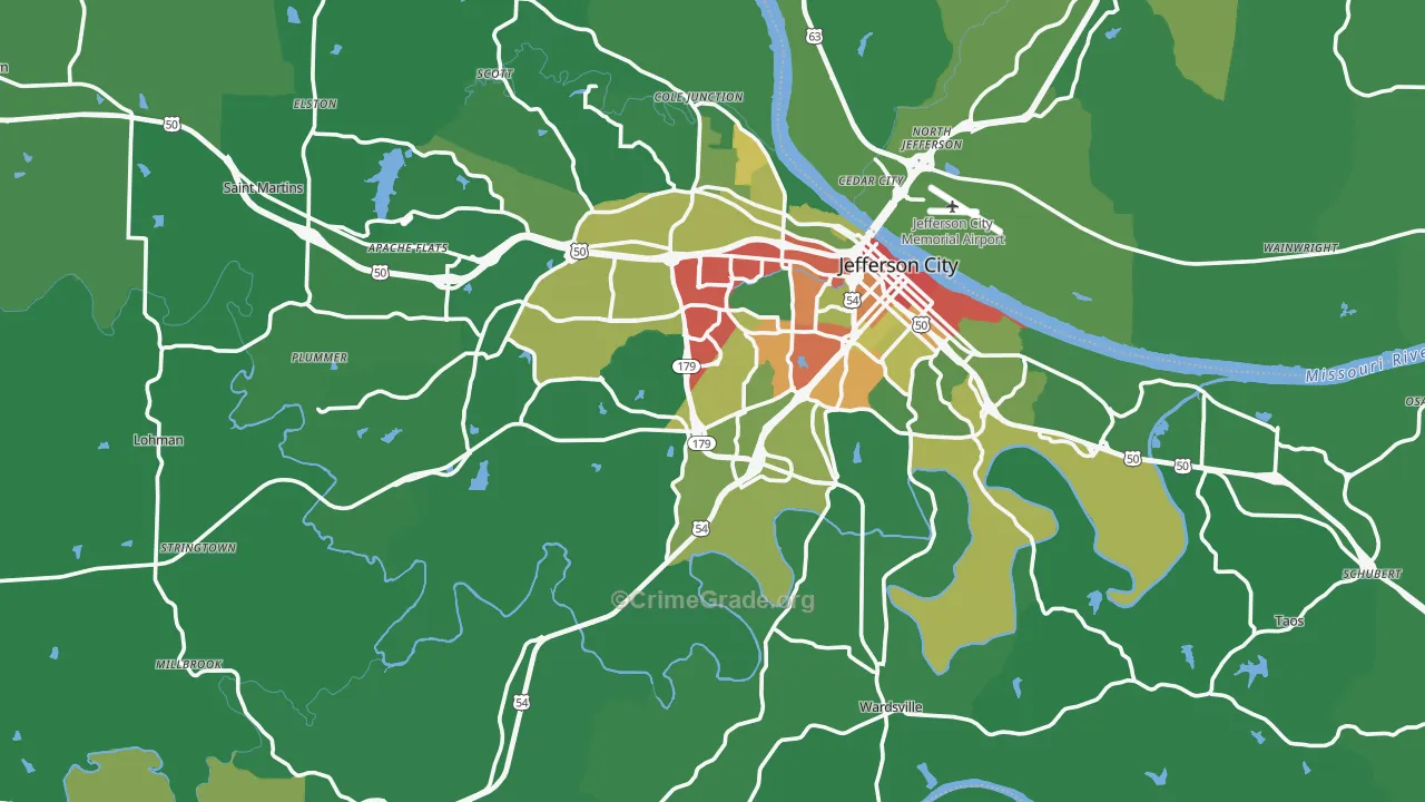 Cole County, MO Map of Drug-Related Crime Rates