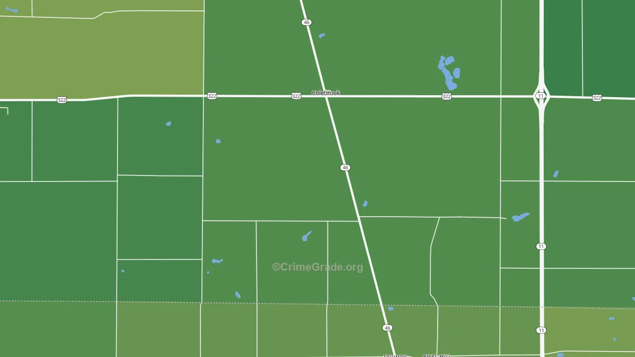 Colebrook, OH Map of Drug-Related Crime Rates